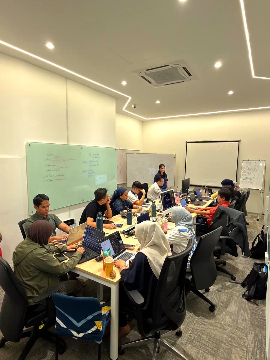 Full workshop room — AI masterclass in progress